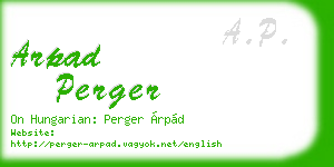 arpad perger business card